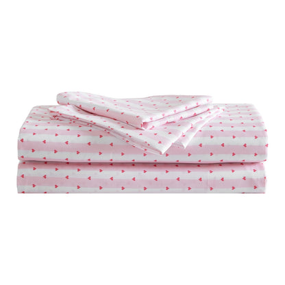 Betsey Johnson Juego de Sábanas de Microfibra - Reina - Wonderland Stripe Pink