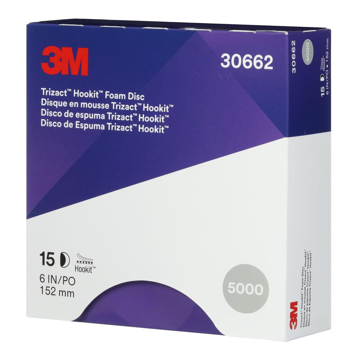 3M Disco Hookit Trizact P '' Pre Pulido Automotroz | 15 discos; azul, acabado de pintura; lijado ultrafino; eliminación de micro arañazos