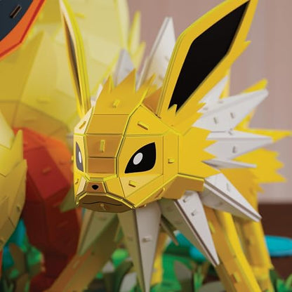 4D Build, Pokémon Eevee Evolution Trio with Vaporeon, Flareon & Jolteon 3D Model Kit, Pokémon Figure, Desk Décor, 612 Pieces, for Ages 12 & Up