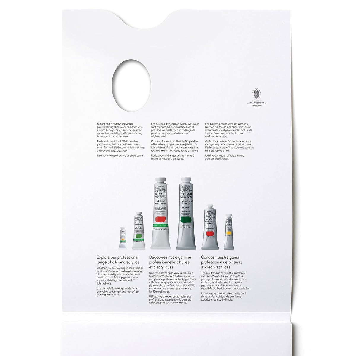 Winsor & Newton Professional - Papel de paleta para rasgar, transparente, 9 x 12 pulgadas