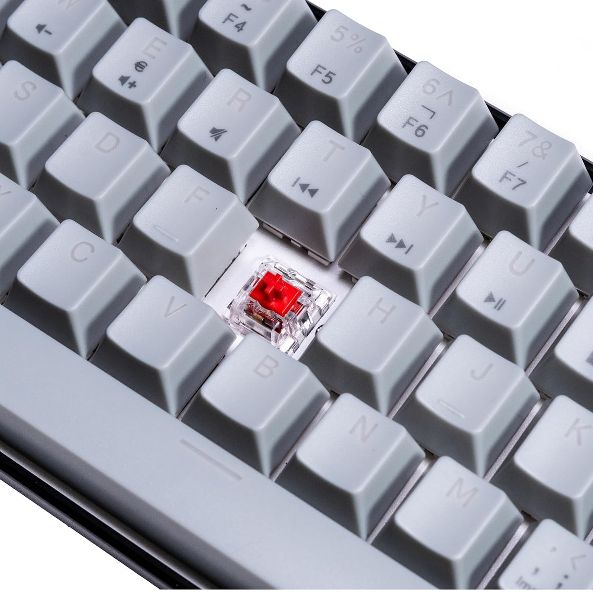 Gaming Naceb Teclado Mecánico RGB NA-0963G, 69 Teclas Compacto con Keycaps Intercambiables y Conexión USB-C, Color Gris