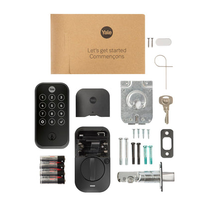 Yale Security Lock 2 Touch, cerradura biométrica de puerta con teclado y huella dactilar negra con código o huella dactilar (sin Wi-Fi), YRD420-F-BLE-BSP