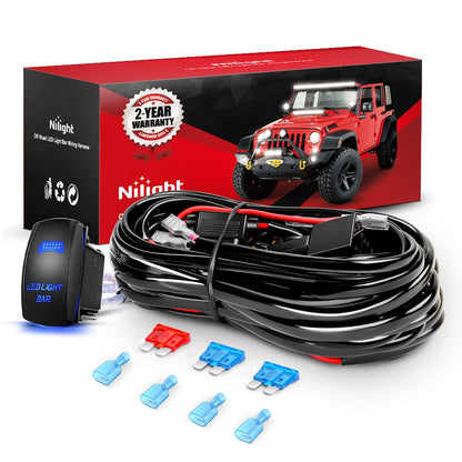 Nilight 250 Conectores de Pala Termorretráctiles 22-10 AWG - 16AWG Wiring Harness Kit-2 Leads