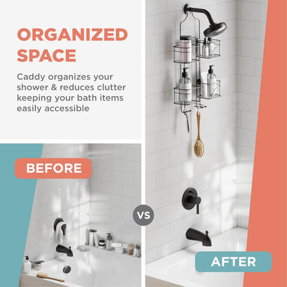 Zenna Home Zenith Products 7446ss - Organizador de regadera Extensible para regadera de Mano o Botellas Altas, Bronce, 1