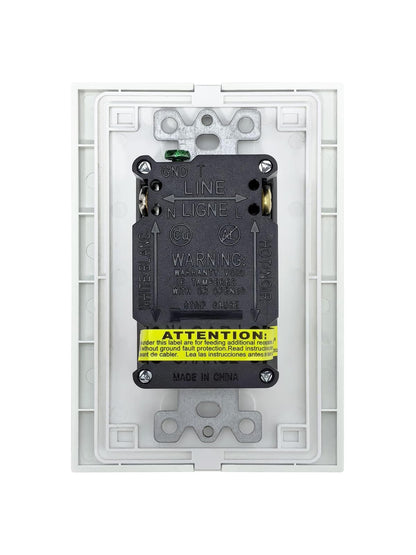 Igoto V1024 Contacto Dúplex con Falla a Tierra (GFCI) con Placa Blanca de Policarbonato | Toma Eléctrica de Seguridad 15A 125-250V Protección contra Descargas Fácil Instalación