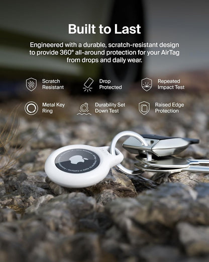 Belkin MSC002BTWH Secure Holder con Llavero para AirTag, Blanco