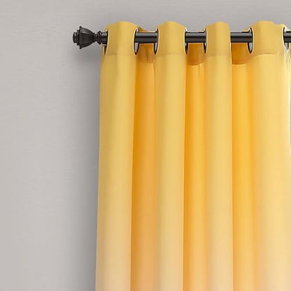 Lush Decor Umber Fiesta Panel de Cortina para Ventana de oscurecimiento de habitación, 213 x 132 cm, Color Rosa y Gris, 0, Amarillo y Gris, 84" x 52", 1