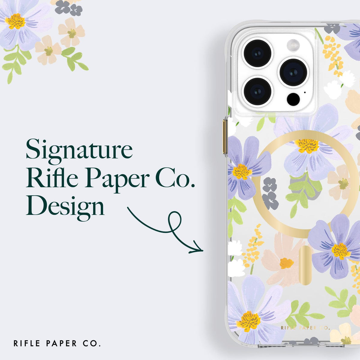 Rifle Paper Co. Funda para iPhone 15 Pro Max [compatible con MagSafe] [protección contra caídas de 12 pies] Bonita funda para iPhone de 6.7 pulgadas con patrón floral, tecnología antiarañazos,