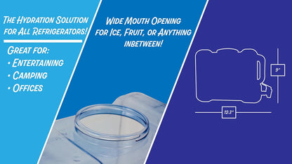 New Wave Enviro Products Botella Tritan sin BPA, refrigerador de 2 galones con Espiga última intervensión de BPA y Mango Integrado, Botella dispensadora de refrigerador, Azul Claro