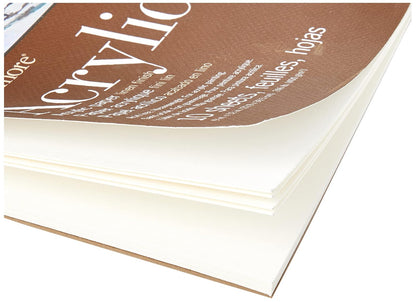 Strathmore Serie 400 - Bloc de Papel acrílico, Acabado de Lino, Pegamento, 10 Hojas, Hojas Sueltas, Blanco, 9 by 12"