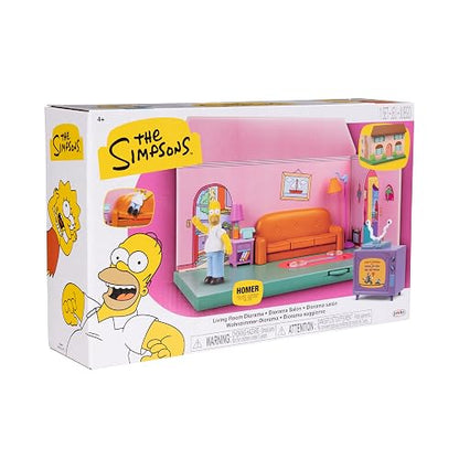 Jakks Pacific – Los Simpsons – Set de Juego – Sala Familiar de Los Simpsons – Incluye a Homero Simpson - Licencia Oficial