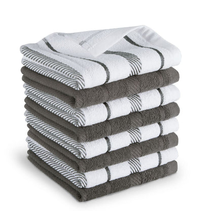 KitchenAid Albany Juego de 8 Paños de Cocina, 12 x 12 Pulgadas - Carbón Gris - Pequeña