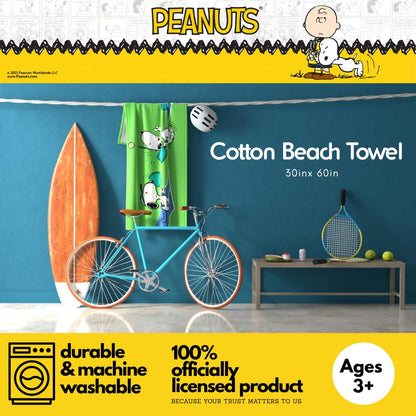 Franco Collectibles Peanuts Snoopy Pickleball Tennis Toalla de baño, Piscina y Playa, 152 x 76 cm, (Producto 100% Oficial de Cacahuetes)