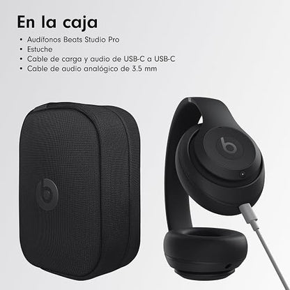 Beats Studio Pro - Audífonos Bluetooth inalámbricos con cancelación de Ruido - Audio Espacial Personalizado, Audio Lossless Mediante USB-C, compatibilidad con Apple y Android - Negro