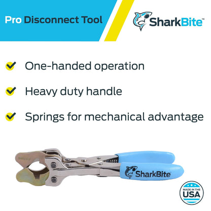 SharkBite Pro Push to Connect Herramienta de desconexión, tubería PEX, cobre, CPVC, PE-RT, HDPE, HDPE, PROD3810