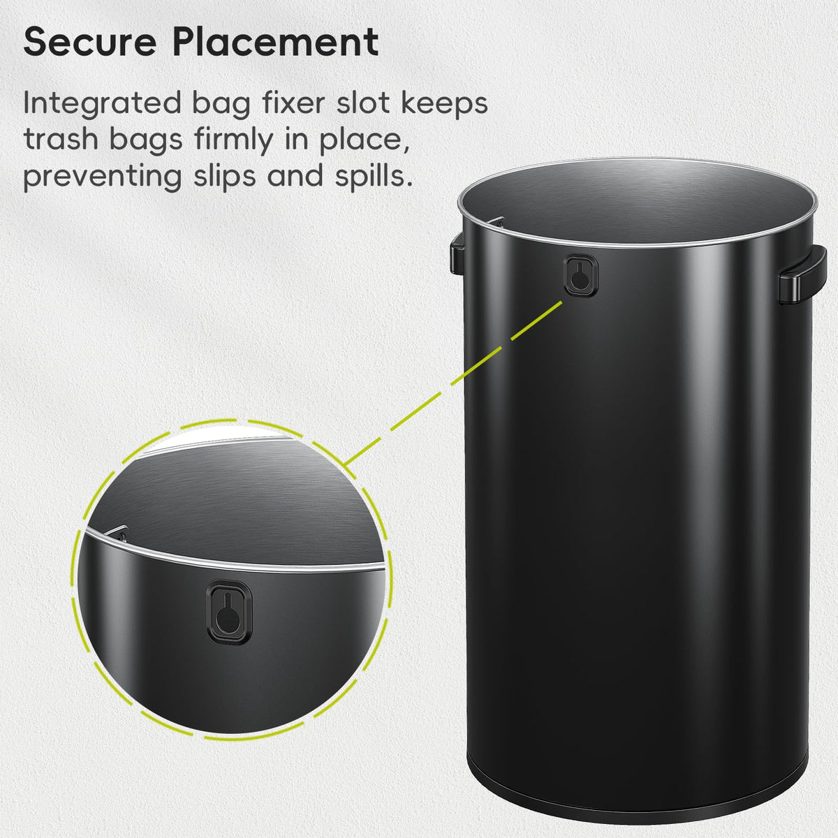 EKO Urban Bote de Basura Comercial 90 L con Tapa y Asa Negro