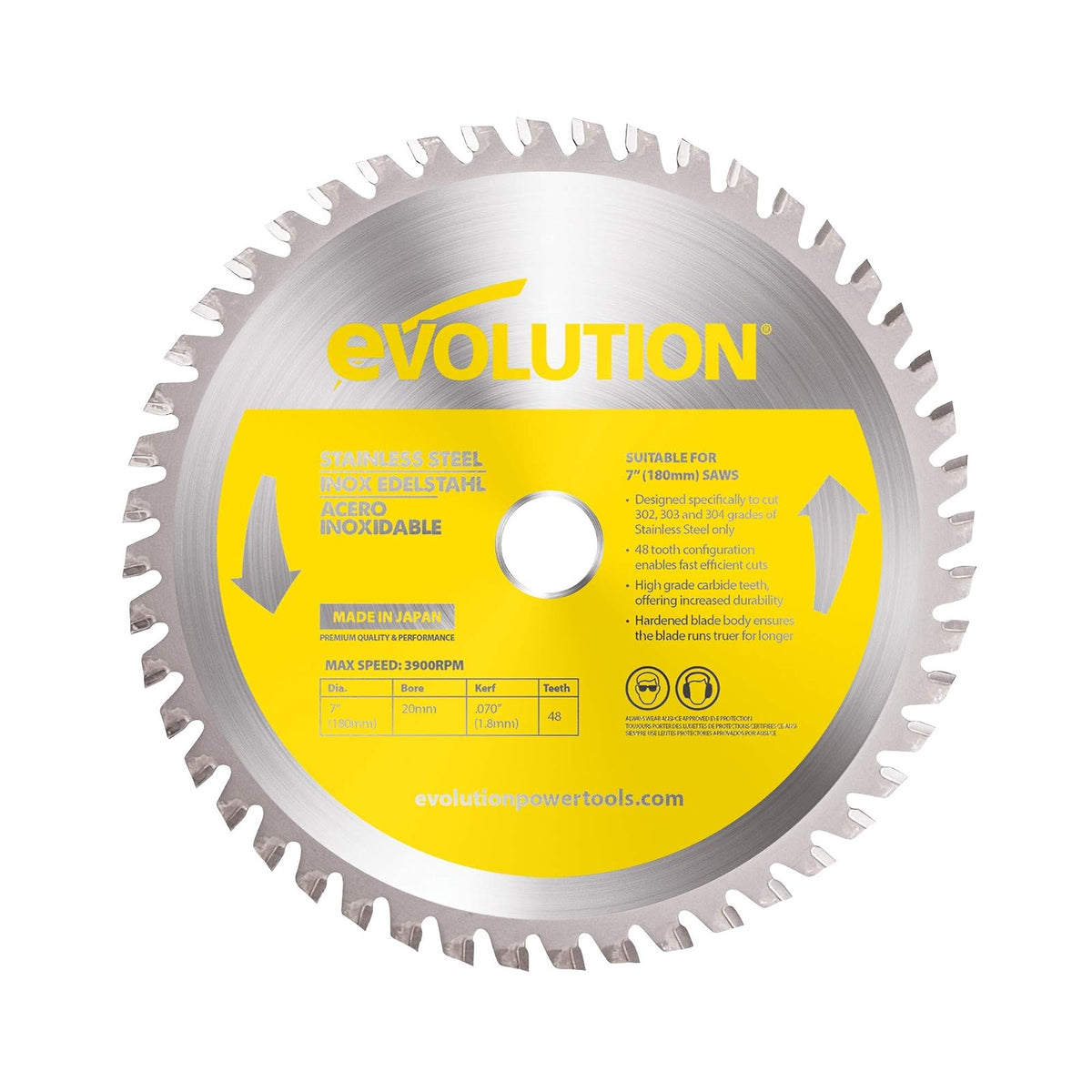 Evolution Power Tools Hoja de Sierra para Corte de Metal - 17.78 cm - Stainless Steel