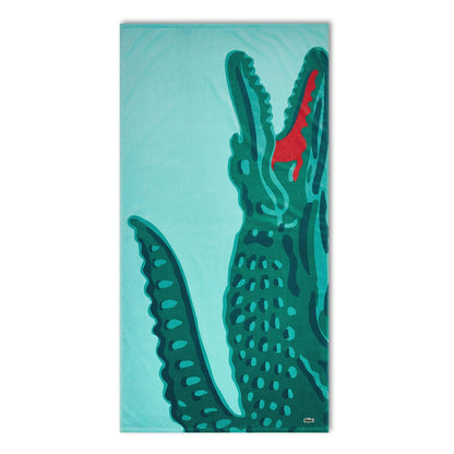 Lacoste Toalla de Playa Grande 100% algodón, Ultra Absorbente y de Secado rápido, Lavable a máquina, cocodrilo de Acuarela, 36 Pulgadas de Ancho x 72 Pulgadas de Largo - Croc acuarela