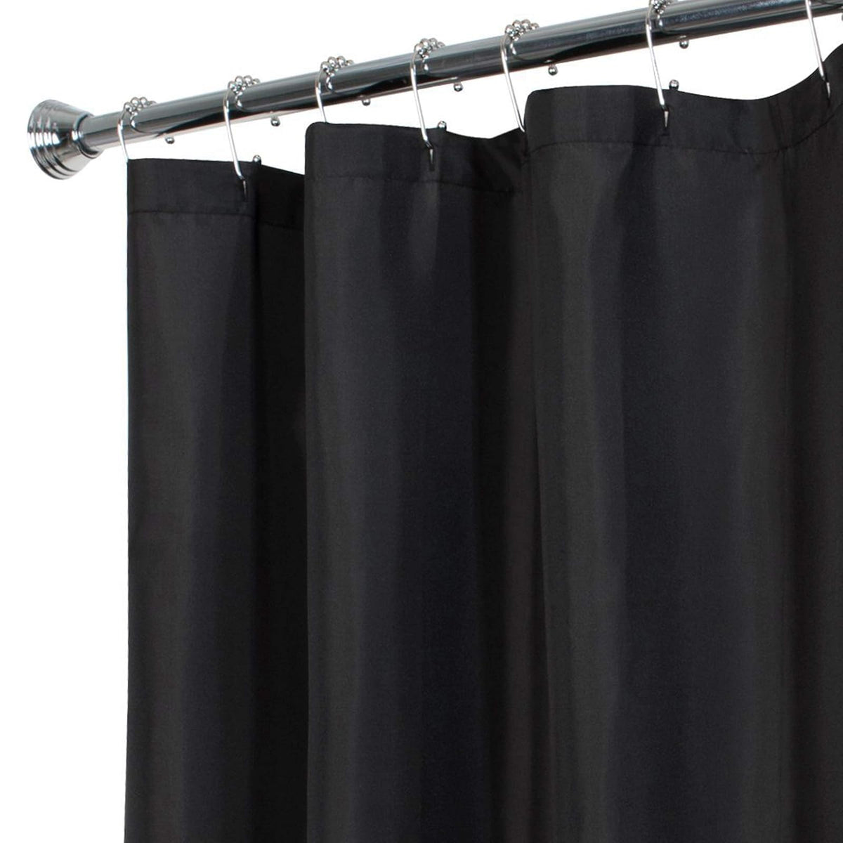 Maytex tela forro de cortina de ducha, Top ojal, Negro, Shower curtain liner, 1