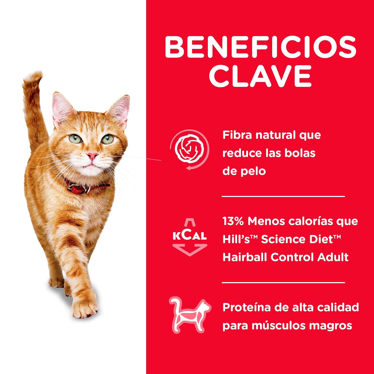 Hill's Science Diet Light Croquetas Control Bolas Pelo para Gato 3.2Kg | Croquetas Hill's para gato, pollo real, control de peso, músculos magros, fibras naturales de saciedad