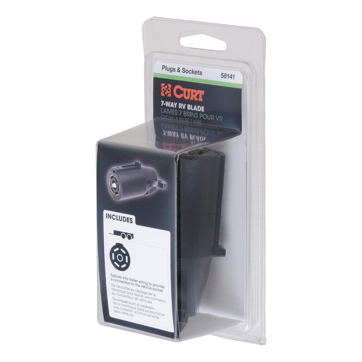 CURT 58141 Conector de Cableado de 7 Pines para Remolque RV Blade