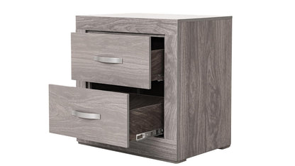 Tugow Buró con 2 Cajones Color Gris con Jaladeras de Metal - Madera MDF