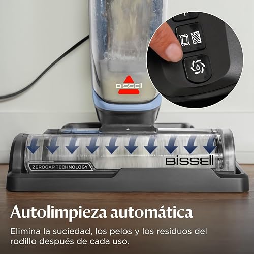 Bissell CrossWave Edge Zero-Gap Trapeador al aspiradora en seco húmedo, 4111A | Potente succión para suelos de baldosas y eliminación de manchas; borde de espacio cero llega a zócalos y esquinas
