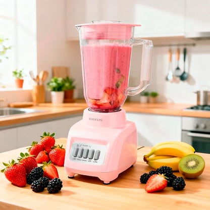 TAURUS HALEY RIBBON | Licuadora 500W* de 4 Velocidades | Vaso de plástico 1.65L* | Sistema Easy Fit Seguro y Duradero | Cuchillas desmontables | Potencia y Control para Preparar Smoothies, Salsas...