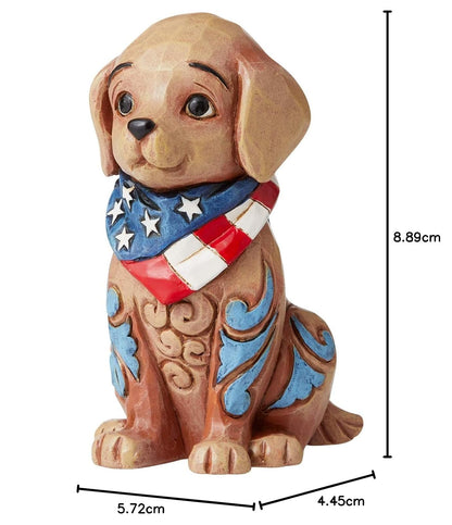 Enesco Jim Shore Heartwood Creek - Bandana patriótica para Cachorros, Figura en Miniatura, 3.5 Pulgadas, Multicolor