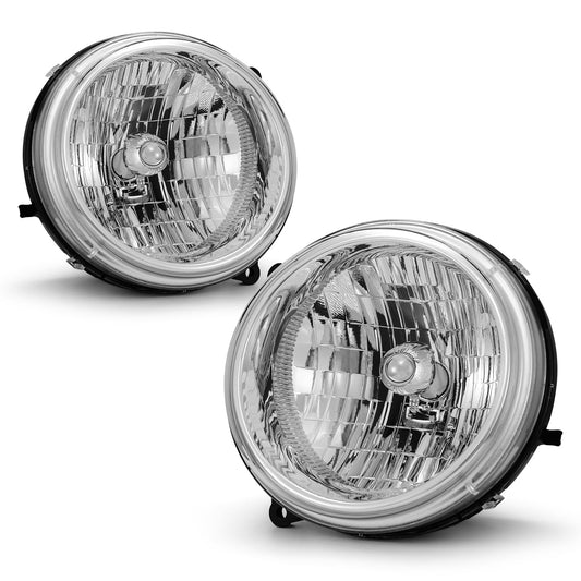 ADCARLIGHTS para 2002 2003 2004 Liberty Montaje de faros delanteros delanteros delanteros halógenos Liberty 02-04, lado del pasajero y del conductor (bombillas/O)