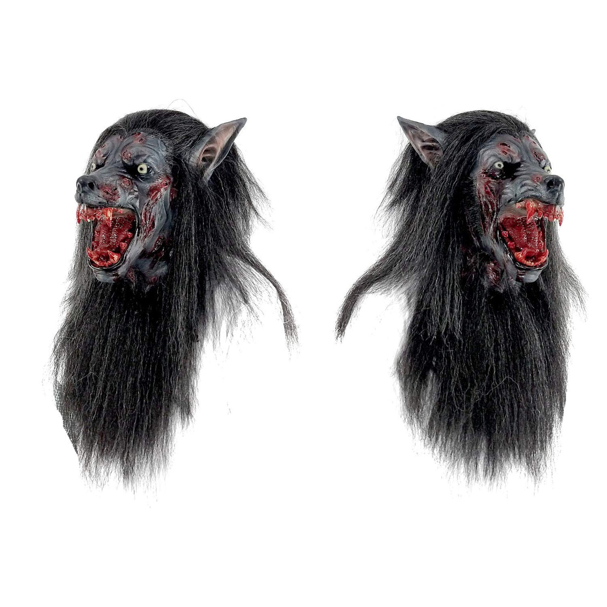 Black Wolf, Máscara de Hombre Lobo Bestia Sangrienta, Máscaras de Hombres Lobo Ideal para Disfraz de Halloween