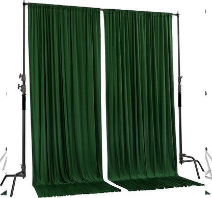 AK TRADING CO. Cortinas de telón de Fondo de poliéster IFR de 10 x 8 pies, Paneles de Cortinas con Bolsillos para Barra, decoración de Ventana para el hogar, Color Verde Cazador
