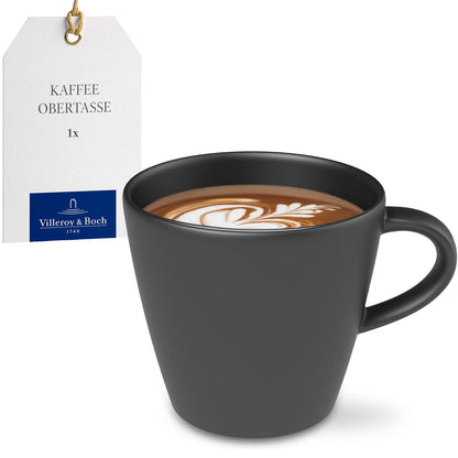 Villeroy & Boch Manufacture Rock Coffee, elegante taza de porcelana de primera calidad en un refrescante Shaofof negro, apto para lavaplatos