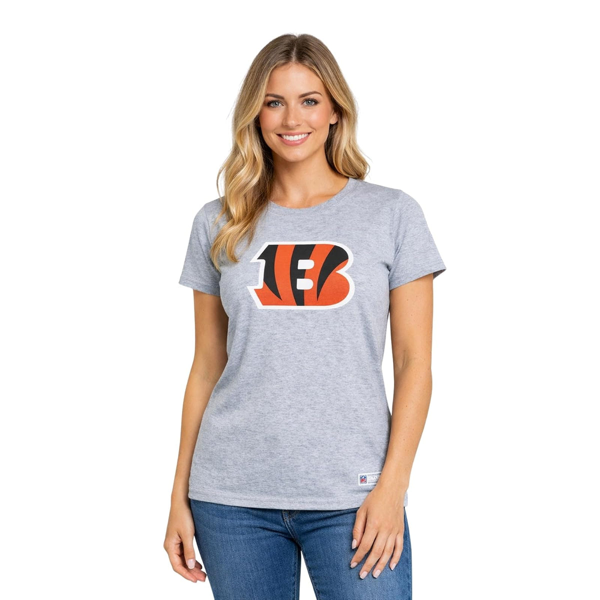 Playera NFL Cincinnati Bengals - Básica de Aficionado, 100% Algodón - M - Jaspe