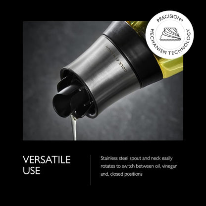 COLE & MASON | Aceitera o Vinagrera Duo 23 cm | Dispensador de Aceite y Vinagre | Botella de Vidrio para Cocina y Ensaladas | Diseño 2 en 1 | Mod. H103069U