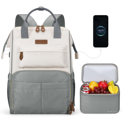 Maelstrom Mochila para Laptop 15.6-17.3" con Lonchera Térmica Mujer Hombre | Capacidad 25L, Aislamiento Térmico 3-5h, Puertos USB y Tipo-C, Antirrobo, Impermeable. Ideal Viajes y Desplazamientos