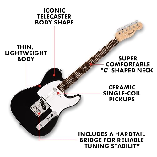 Fender Squier Debut Collection Telecaster Guitarra Eléctrica, Diapasón Laurel, Color Negro