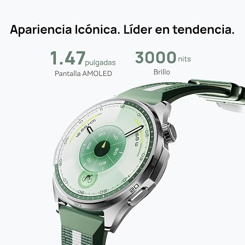 HUAWEI Watch GT 6 Smartwatch 46mm Reloj Inteligente Hombre, Gris | 1.47''AMOLED Pantalla, 21 Días de Batería, Ciclismo, GPS, NFC, ECG, SpO2, iOS y Android, Correa de cuero compuesto