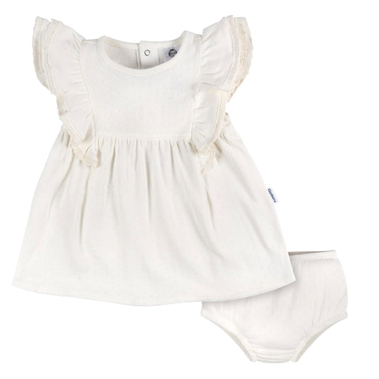 Gerber Juego de funda de algodón para vestido y pañal Conjunto de vestirbebés niñas