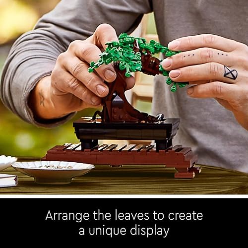 LEGO® Icons 10281 Bonsái, Árbol Artificial Decorativo, Bloques de Construcción para Adultos, Idea Regalo para Mujeres y Hombres, Decoración Hogar u Oficina (878 Piezas)