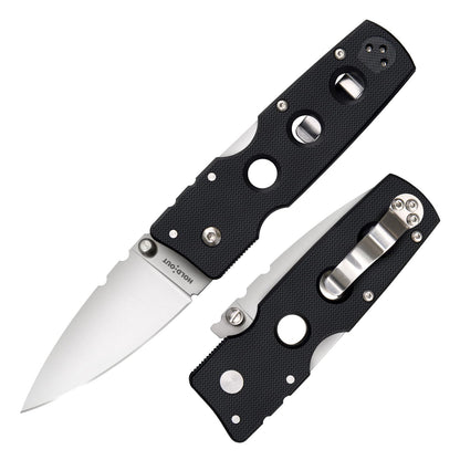 Cold Steel Hold out 3 Pulgadas S35VN Hoja Lisa de 4 Pulgadas con Mango G-10 de Bolsillo para Llevar Diario Cuchillo Plegable con Bloqueo de Triple Anuncio, Clip de Bolsillo