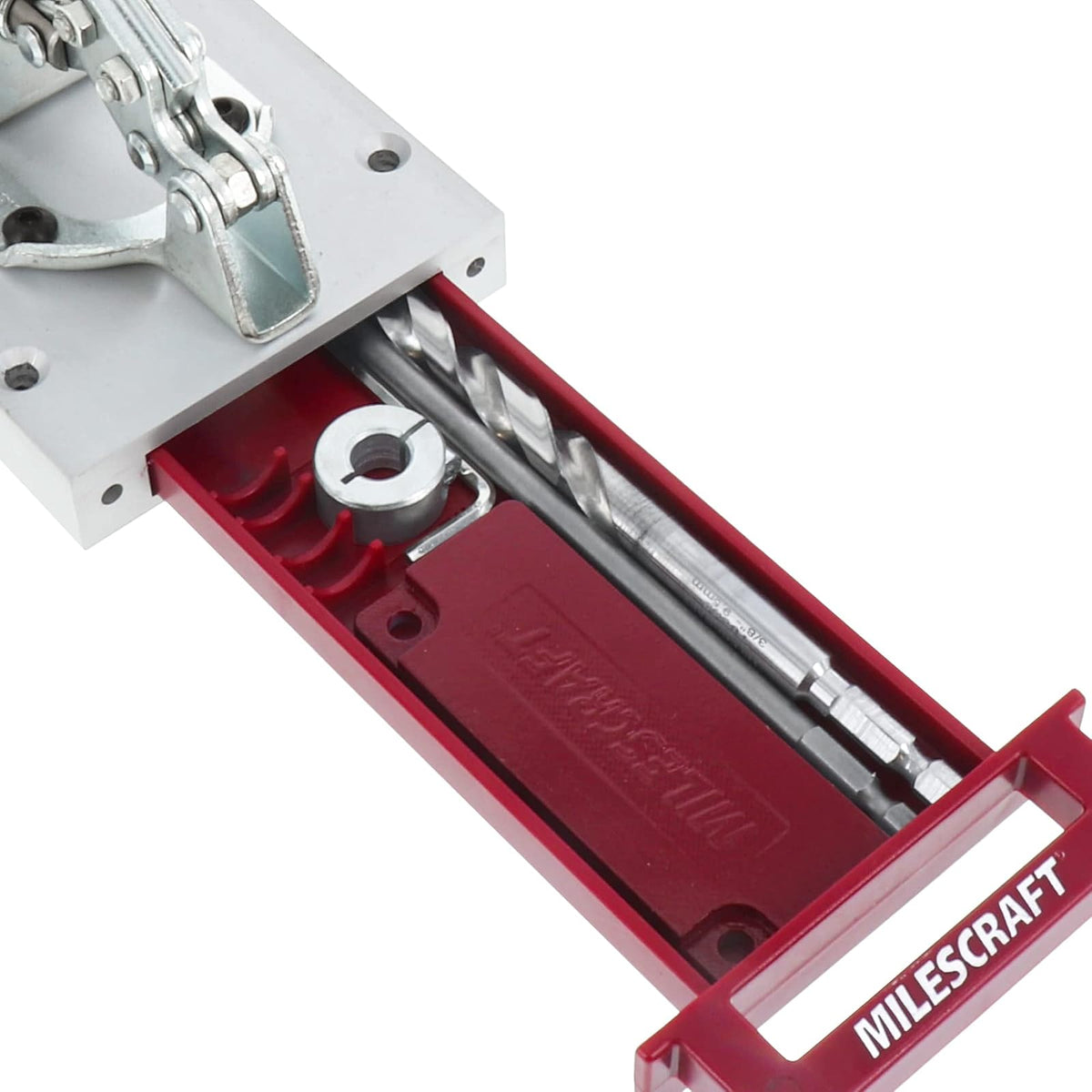 Milescraft 1327 Pocket Jig 400 – Plantilla de bolsillo de metal autosujetante, resistente, resistente Kit completo con broca, destornillador y tornillos