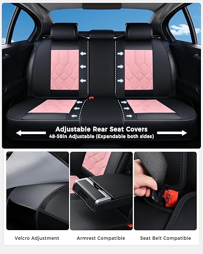Huidasource - Juego Completo de Fundas de Asiento, Ajuste Universal para la mayoría de Automóviles, SUV, Camiones, Cubierta de Asiento de Piel de Cobertura Completa, Compatible con Bolsa de Aire, función