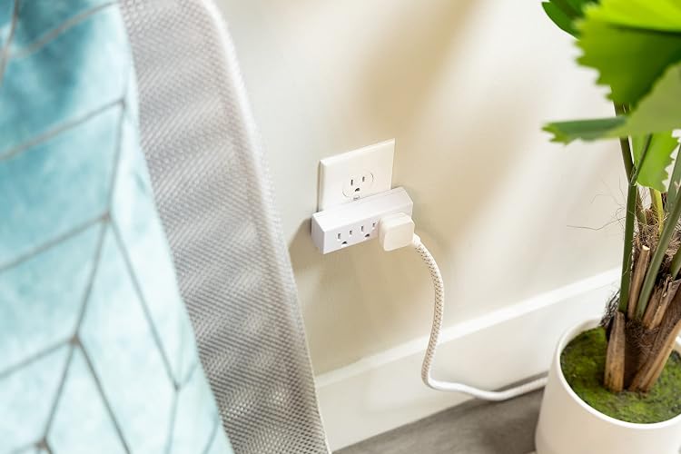 Philips SPS1632W/37 Extensor de 3 tomas, paquete de 4, llave de pared con conexión a tierra, adaptador de 3 puntas, enchufe múltiple, divisor de alimentación, cruise Essentials, uso para oficina en