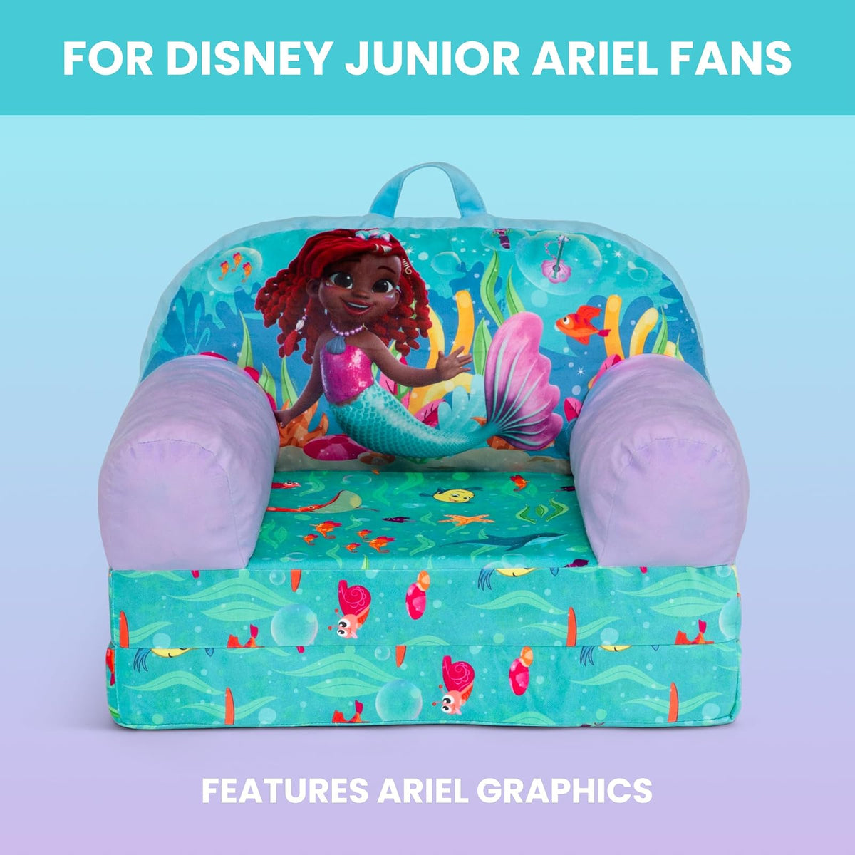 Delta Children Cozee Buddy - Silla abatible para niños de Disney Junior's Ariel-out