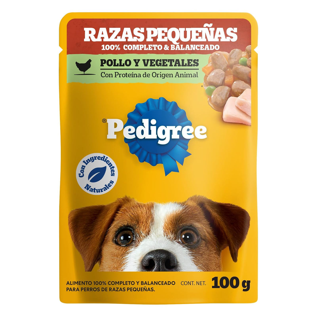 Pedigree - Sobres para Perro Cachorro, Raza Pequeña, Pollo y Vegetales, Nutrición para tu Mascota, Proteínas y Fibras, 24 Sobres