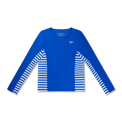 Speedo Camiseta de natación UV de Manga Larga para niña - True Cobalt - M