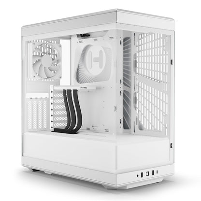 Hyte Y40 - Funda para Juegos de computadora ATX de Vidrio Templado estético Moderno con Cable Elevador PCIE 4.0 Incluido, Blanco Nieve (CS-HYTE-Y40-WW)