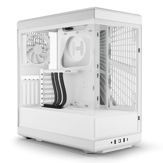 Hyte Y40 - Funda para Juegos de computadora ATX de Vidrio Templado estético Moderno con Cable Elevador PCIE 4.0 Incluido, Blanco Nieve (CS-HYTE-Y40-WW)