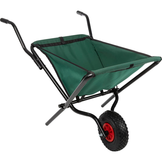 Pure Garden - Carretilla Plegable para jardín con Capacidad de 80 Libras, Bolsas de Almacenamiento y Asas Acolchadas, carretillas para Cuidado del césped (Verde)
